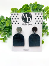 Load image into Gallery viewer, Basics *STUD ONLY* Black Circle and Arch Dangle Earrings (#994)