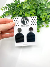 Load image into Gallery viewer, Basics *STUD ONLY* Black Circle and Arch Dangle Earrings (#994)