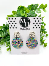 Load image into Gallery viewer, Mish Mash Marble *STUD ONLY* Double Circle Dangle Earrings (#009)