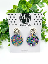 Load image into Gallery viewer, Mish Mash Marble *STUD ONLY* Double Circle Dangle Earrings (#009)