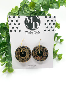 Black & Gold Hoop Earrings (#047)