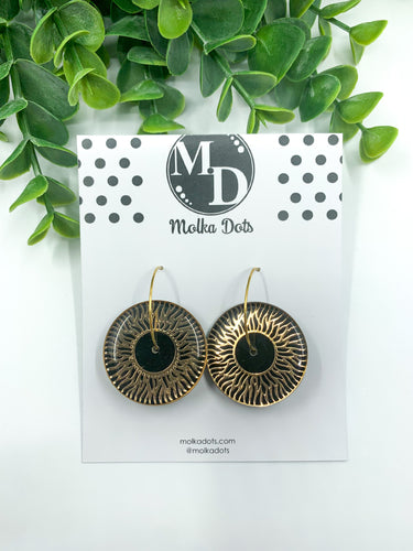 Black & Gold Hoop Earrings (#047)